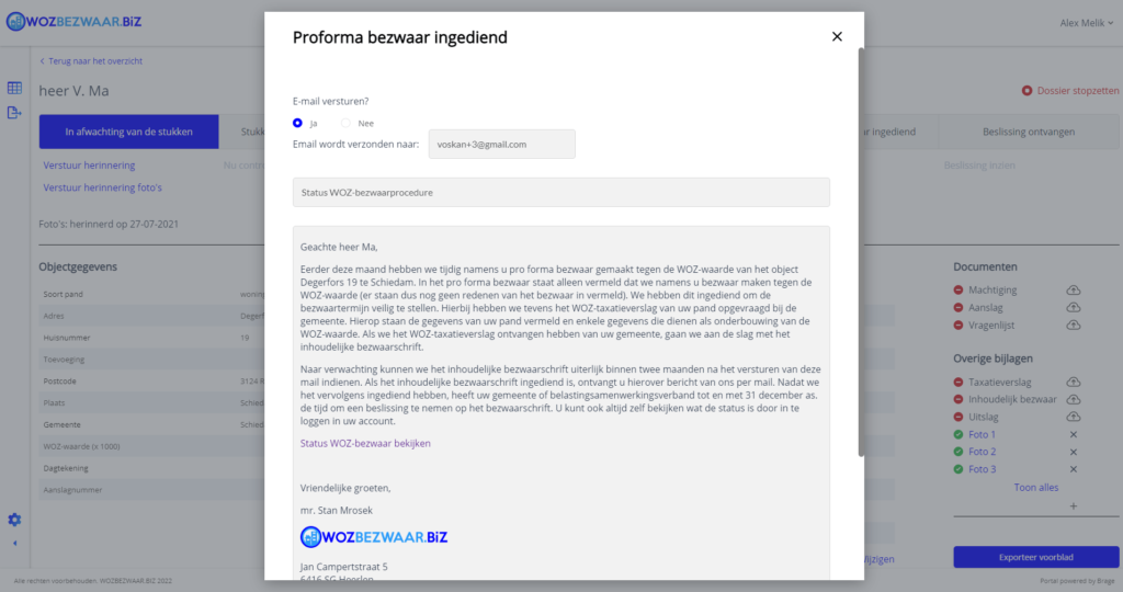WOZ Platform - Email Parser